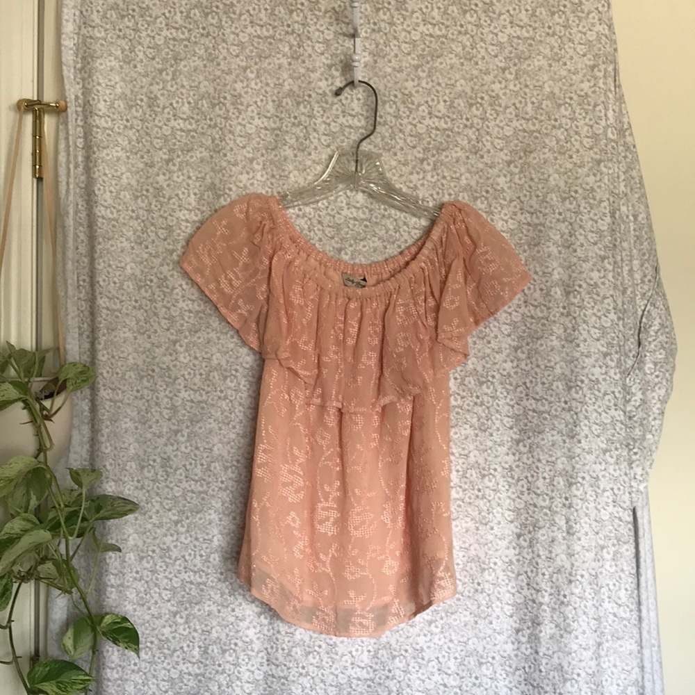 Lucky brand off shoulder lace top